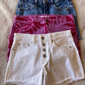 Stylish Women's Shorts Set - White, Pink, Blue